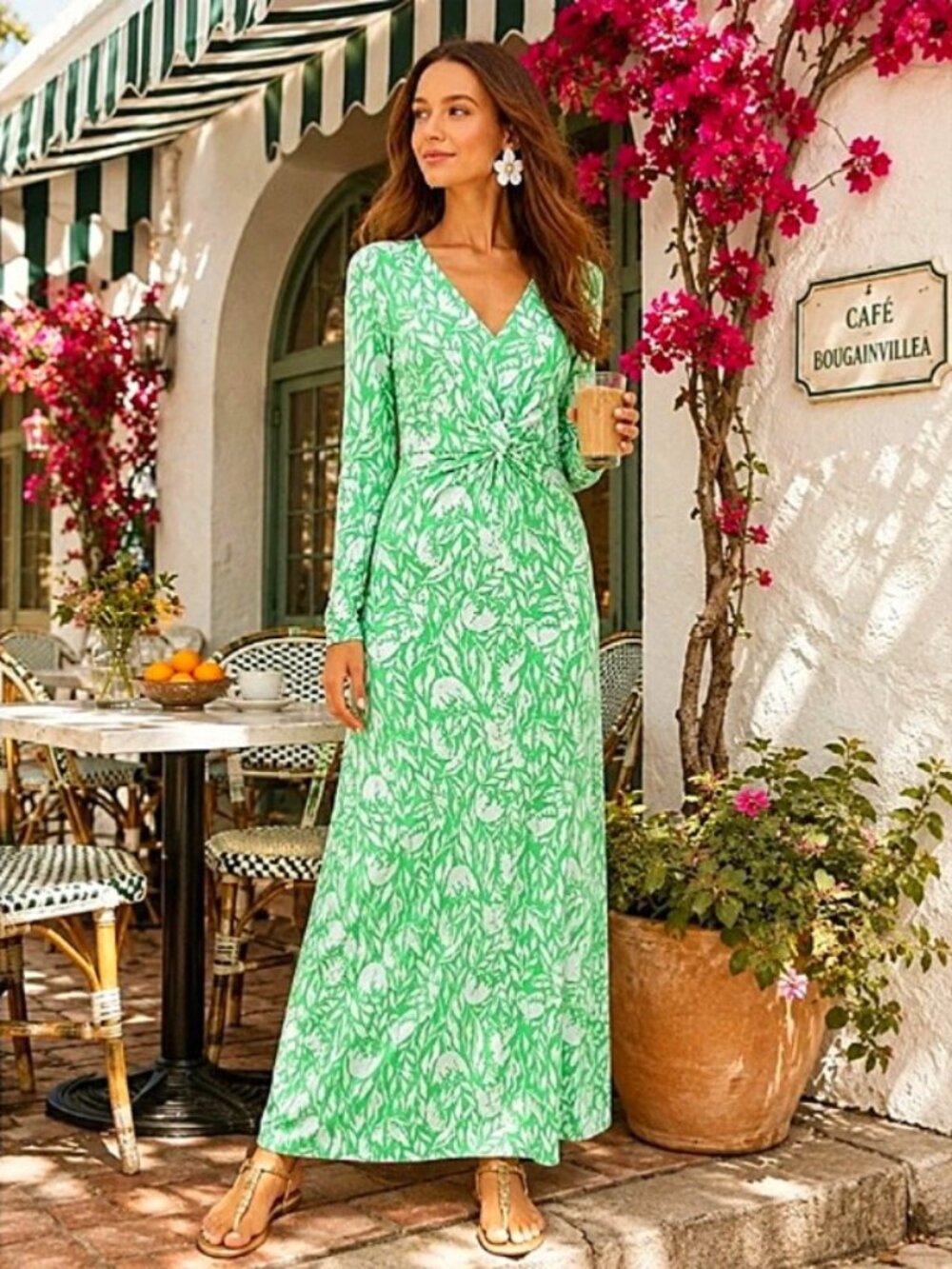 Lilly Pulitzer Tilli Maxi Dress in Fauna Green/Tulip To Tango NWT - Size 0